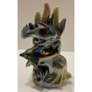 Vintage K's Collection Iridescent Dolphins Figurine